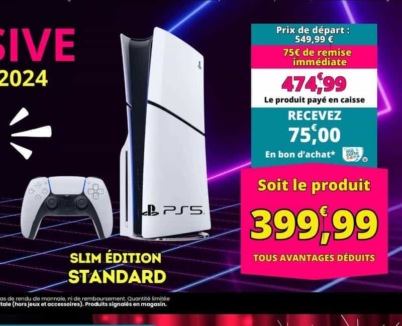 Offre spéciale : Console PS5 Slim Standard à prix réduit chez Hyper U Savenay (44)!