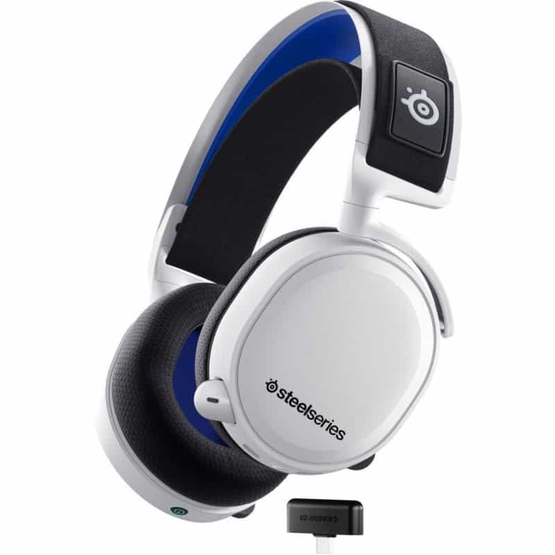Casque sans fil SteelSeries Arctis 7P+ Blanc - 2,4 GHz, USB-C, Compatible PS5/Nintendo Switch/PC/Android