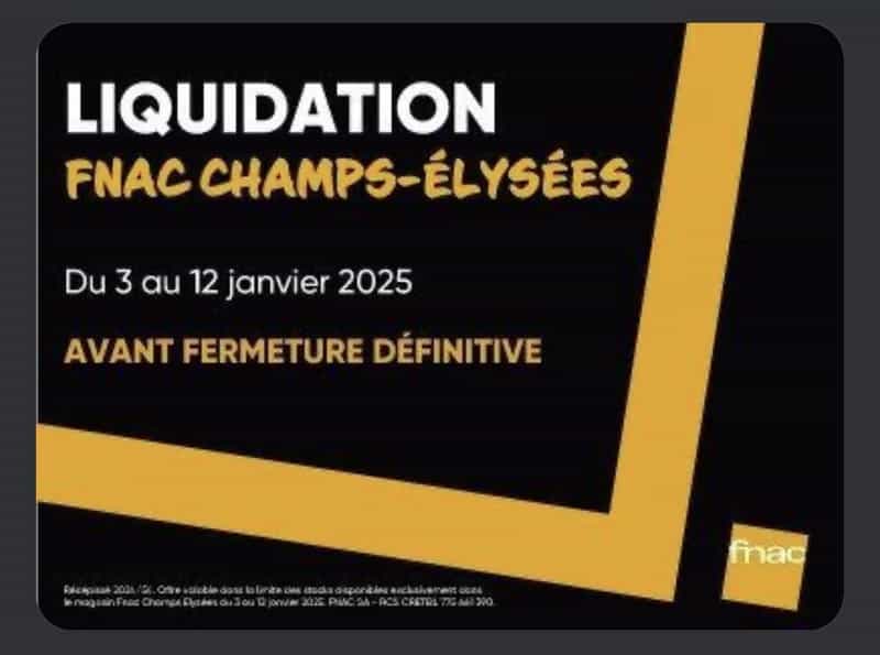 Grande vente finale à la Fnac Champs Elysées!
