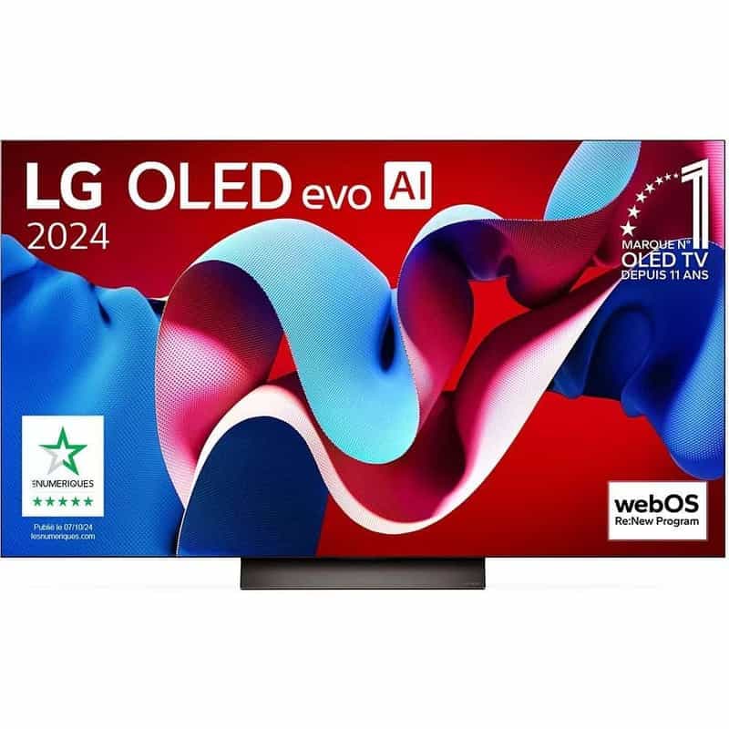 Téléviseur LG OLED55C4 55 pouces - Technologie OLED Evo, 4K UHD, HDR10 Pro, Dolby Vision IQ, FreeSync Premium / G-Sync, VRR & ALLM, Smart TV (+ Remise pour Adhérents)
