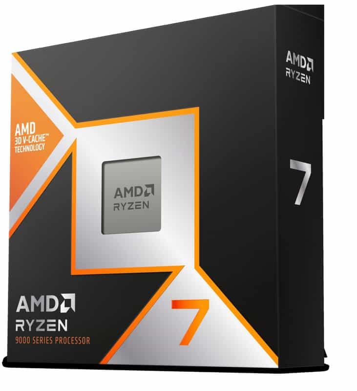 Processeur AMD Ryzen 7 9800X3D : 8 Cœurs, 16 Threads, Zen 5, 104 Mo Cache, 120W TDP, Jusqu'à 5,2 GHz