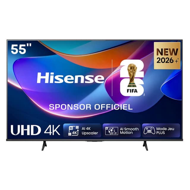 TV 55" Hisense 55A6S - 139cm, 4K UHD, Smart TV, HomeOS U9.5, Dolby Vision, Mode Jeu Plus