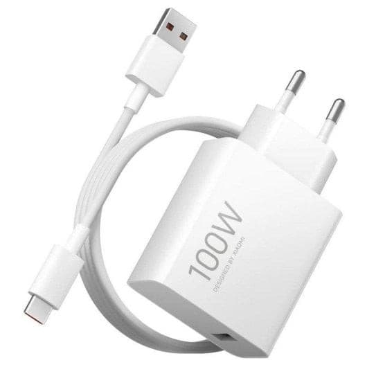 Chargeur Xiaomi Combo Blanc - 100W, avec câble 100 cm USB-A vers USB-C