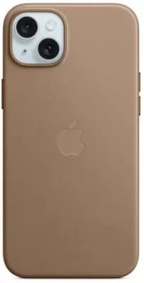 Étui Magnétique Marron pour iPhone 15 Plus avec Technologie de Tressage Taupe