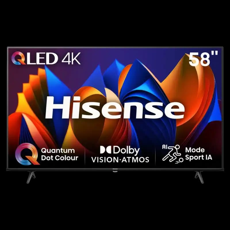 Téléviseur 58 pouces Hisense 58E77NQ 2024 - Qualité d'image UHD 4K, Technologie QLED, Smart TV, HDR10, Dolby Vision