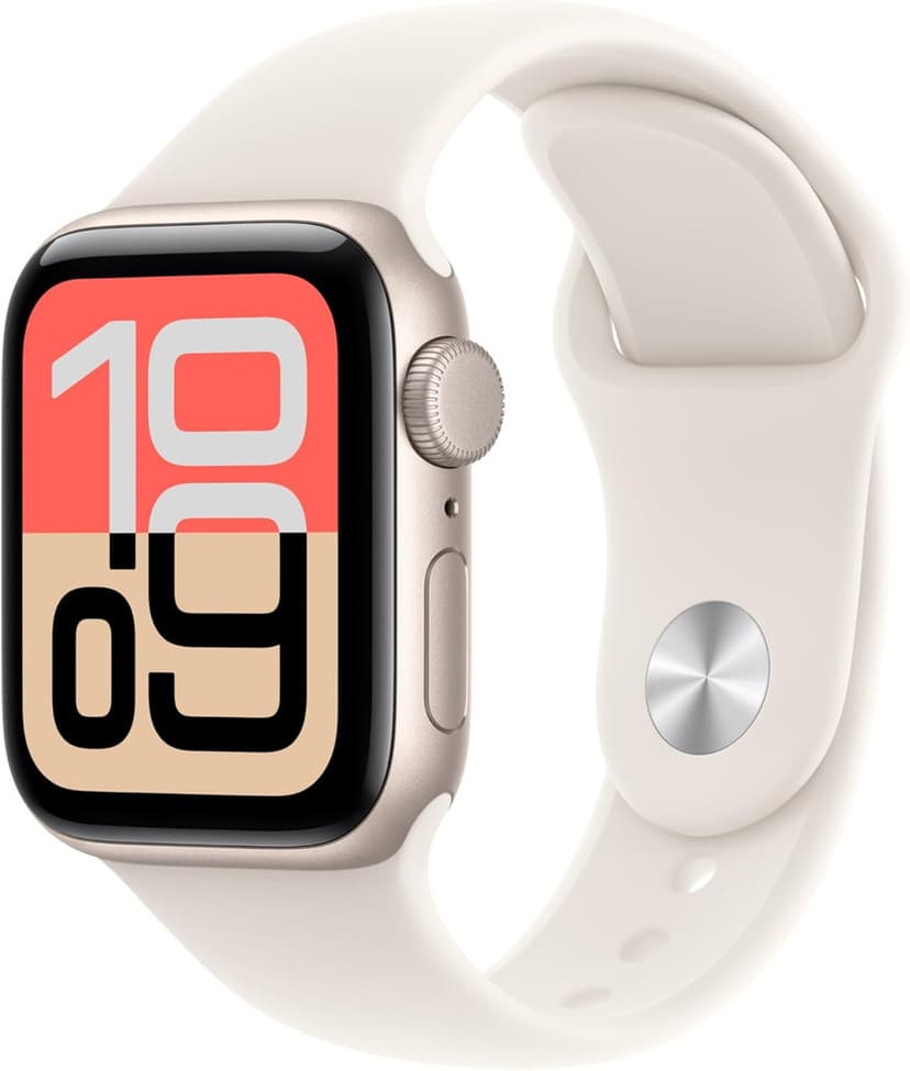 [Clients Sosh & Orange] Montre connectée Apple Watch SE 3 2025 - 40mm, lumière stellaire, bracelet sport (via ODR 50€)