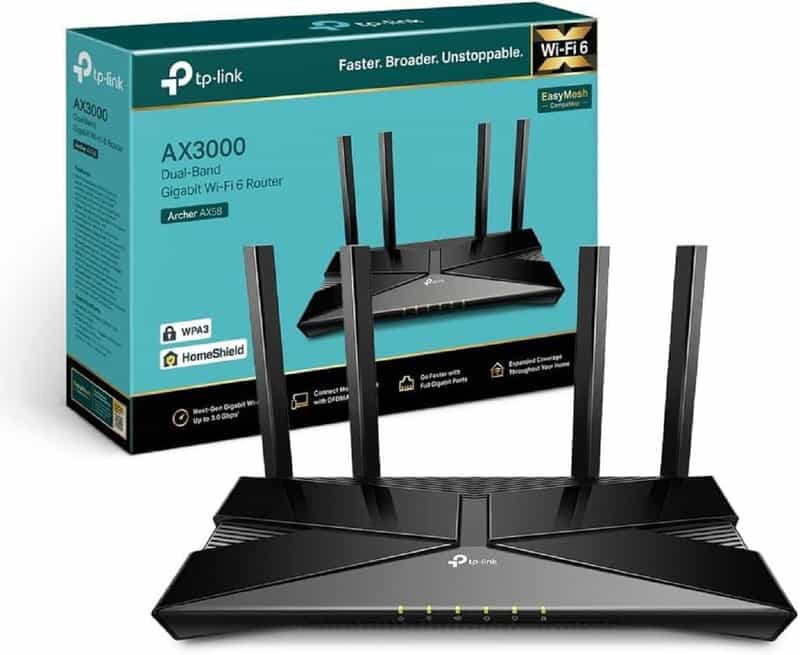 Routeur TP-Link Archer AX58 : WiFi 6 bi-bande AX 3000 Mbps pour une connexion ultra-rapide