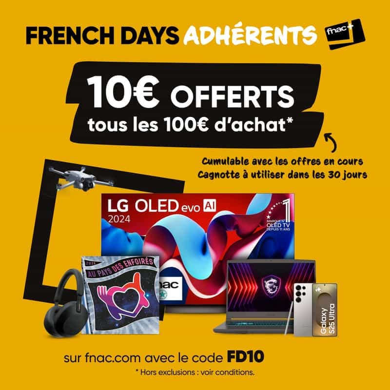 Code promo - Offre Adhérents : 10€ crédités pour 100€ d'achat sur tout le site (hors exceptions)