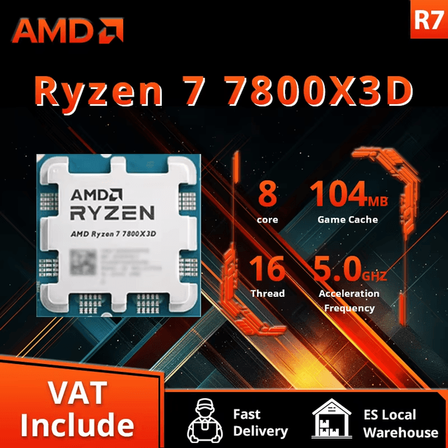 AMD Ryzen 7 7800X3D - 8 cœurs, 5.0 GHz, 96 Mo de 3D V-Cache