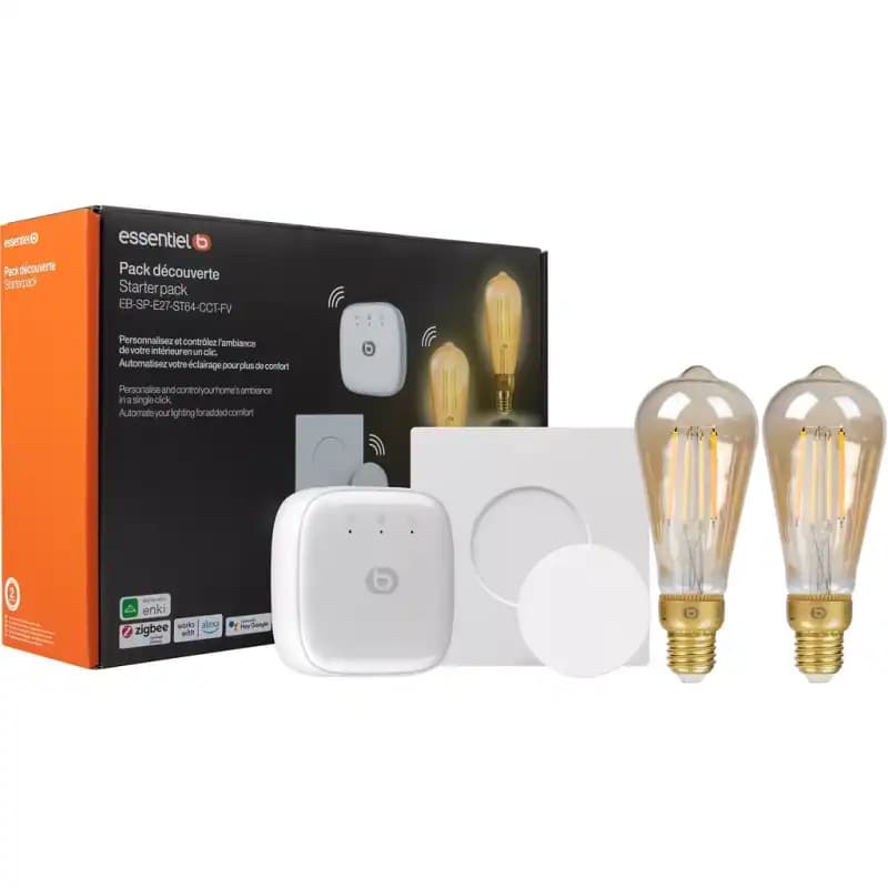 Lot de 2 ampoules connectées Filament Edison E27 par ESSENTIELB