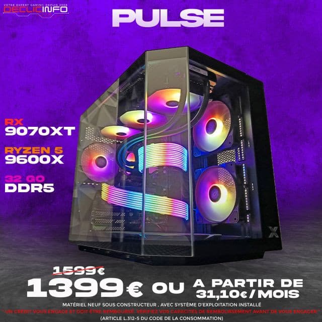 PC gamer performant : AMD Ryzen 5 9600X, RX 7900 XT, 32 Go DDR5, SSD 1 To, Windows 11