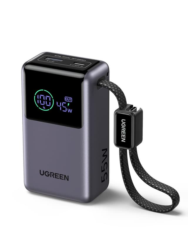 Batterie externe Ugreen Nexode Pro 55W - 10000mAh Câble USB C Intégré 45W 2 Ports (vendeur tiers)