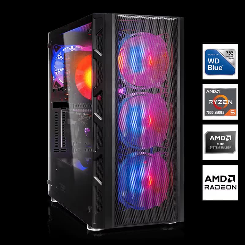 Ordinateur de Jeu Ultime: AMD Ryzen 5 7500F, 16 Go DDR5, RX 7900 16Go, SSD 1To