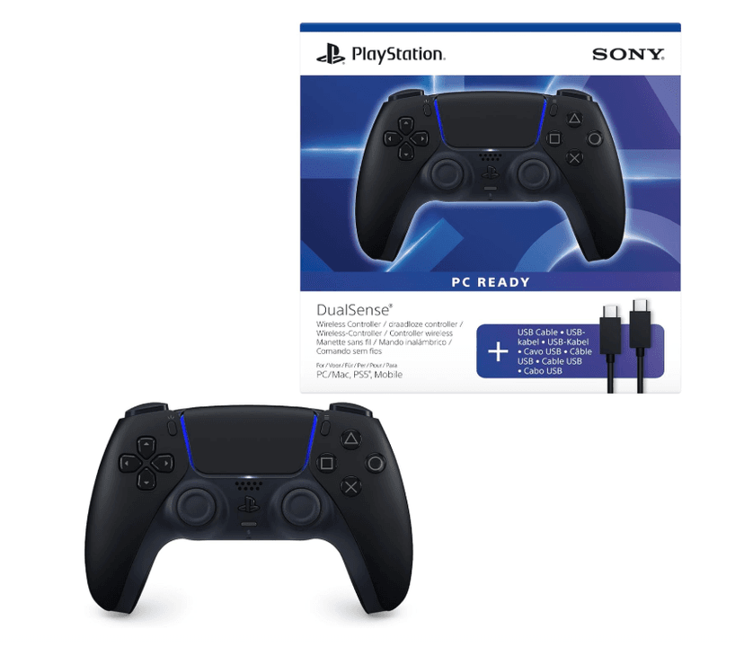 Code promo - Manette sans fil Sony DualSense Midnight Black avec câble USB C pour PS5 & PC