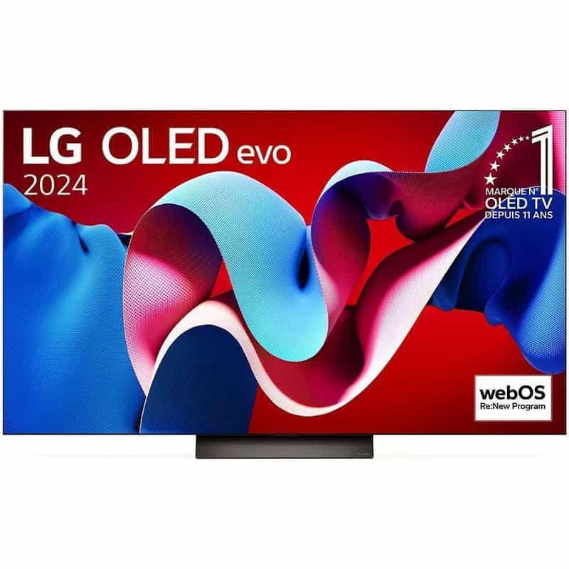 Téléviseur 65" LG OLED65C4 - OLED Evo, 4K UHD, 144Hz, HDR10 Pro, Dolby Vision IQ, FreeSync Premium / G-Sync, VRR & ALLM, Smart TV