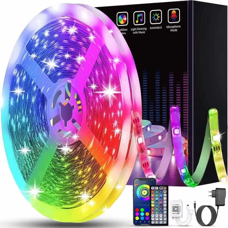 Ruban LED Bluetooth Keepsmile - Ambiance colorée et musicale - 20 m