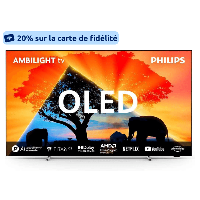 Téléviseur 55" Philips 55OLED759 - Ambilight 3 côtés, 4K UHD, Smart TV