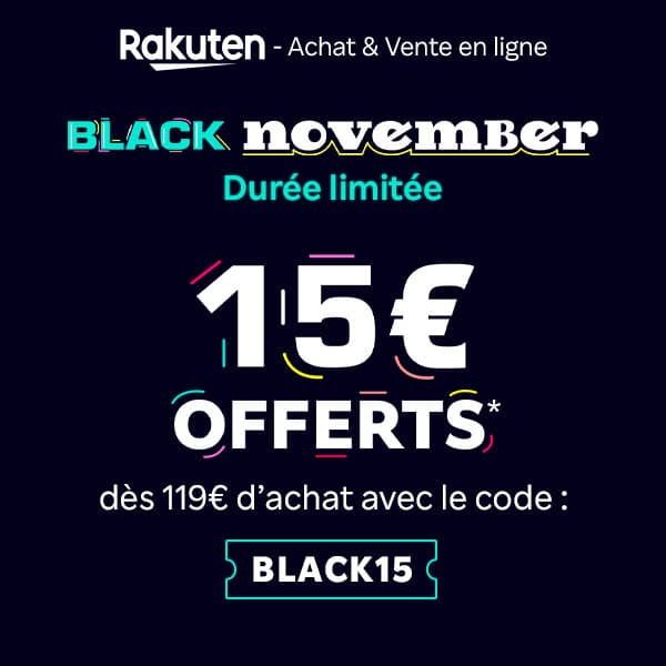 Offre spéciale: Économisez 15€ sur votre achat de 119€ ou plus!