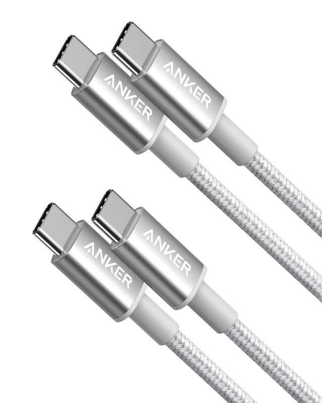 Lot de 2 Cable USB C Anker - 60W, en Nylon, 1m, Argent (Vendeur Tiers)