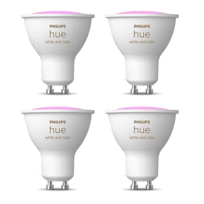 Lot de 4 ampoules Philips Hue GU10 couleur
