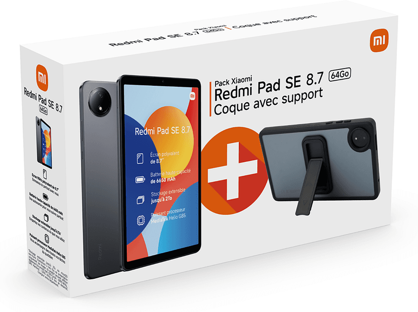 Pack Tablette Redmi Pad SE 8.7'' 64Go avec étui WiCocque