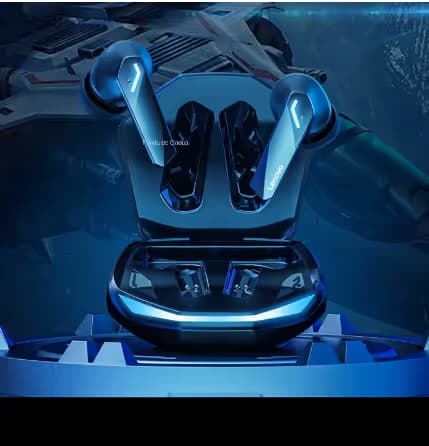 Lenovo Auricular Inalámbrico Deportivo, Audífono GM2 PRO, Bluetooth 5.3, Cascos para Correr, Intrauditivos para Videojuegos, Baja Latencia, Modo Dual, Música