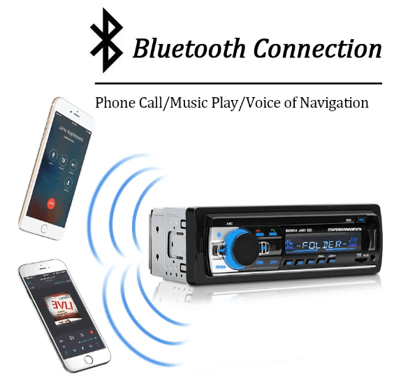 Radio estéreo Digital para coche, reproductor MP3, 1 din, Bluetooth, 60w x 4, FM, Audio, música, USB/SD, entrada auxiliar en el tablero