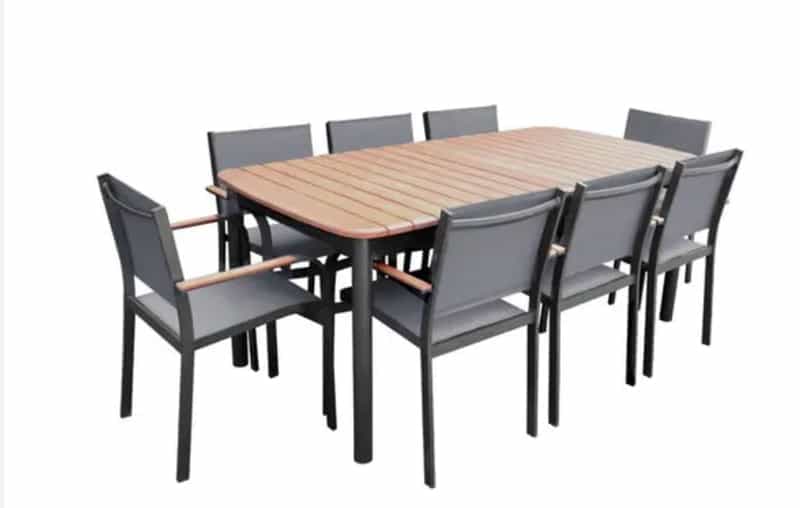 vidaXL Salon de jardin 9 pcs avec coussins Aluminium, Anthracite