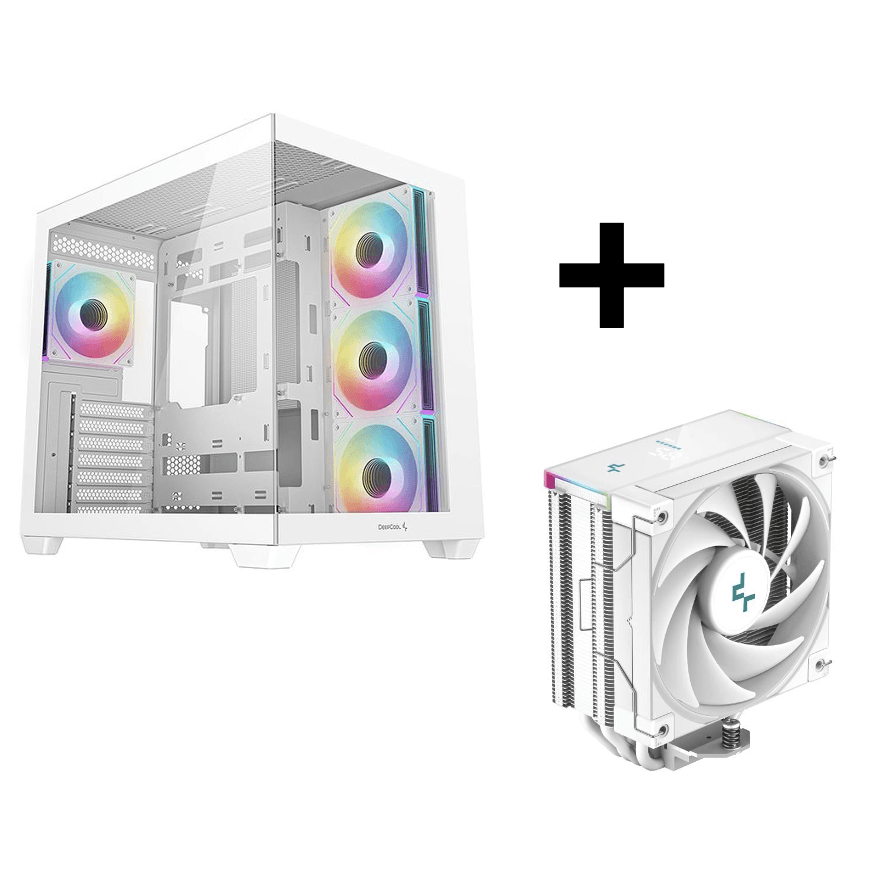 Pack Boîtier PC Gaming DeepCool CG530 4F Blanc ARGB + Ventilateur AK400 Digital White