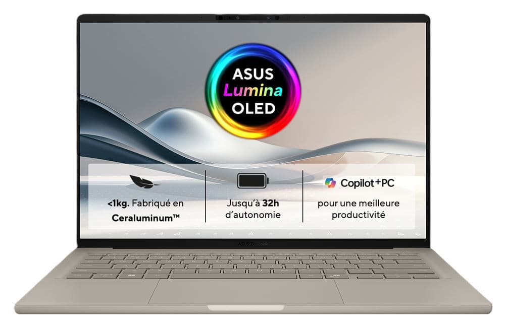 PC portable 14" Asus Zenbook A14 UX3407QA-QD219W - Snapdragon X, 16 Go RAM, 512 Go SSD