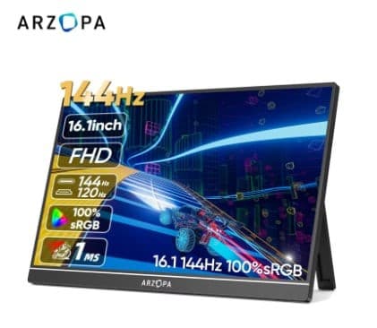 Moniteur Portable 16,1" 144 Hz, 100% sRGB avec Support Arzopa (Stock en Europe)
