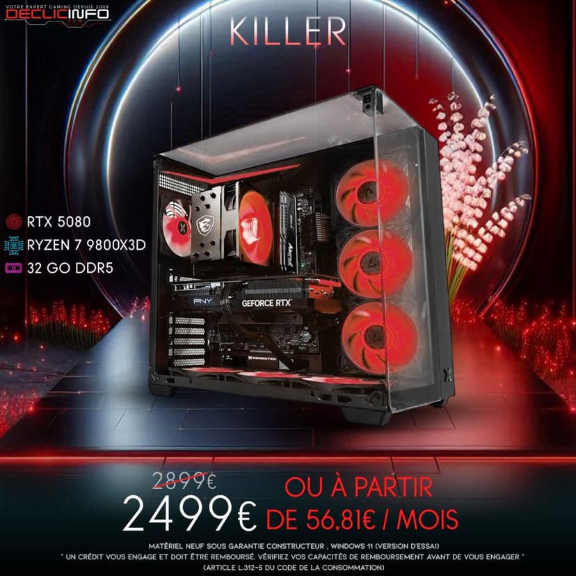 PC gamer ultime : Ryzen 7 9800X3D, RTX 5080, DDR5 32 Go, SSD 1 To