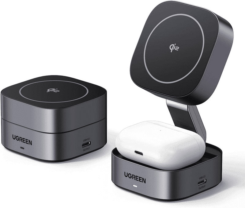Station de charge 2 en 1 Ugreen avec charge sans fil Qi2 15W