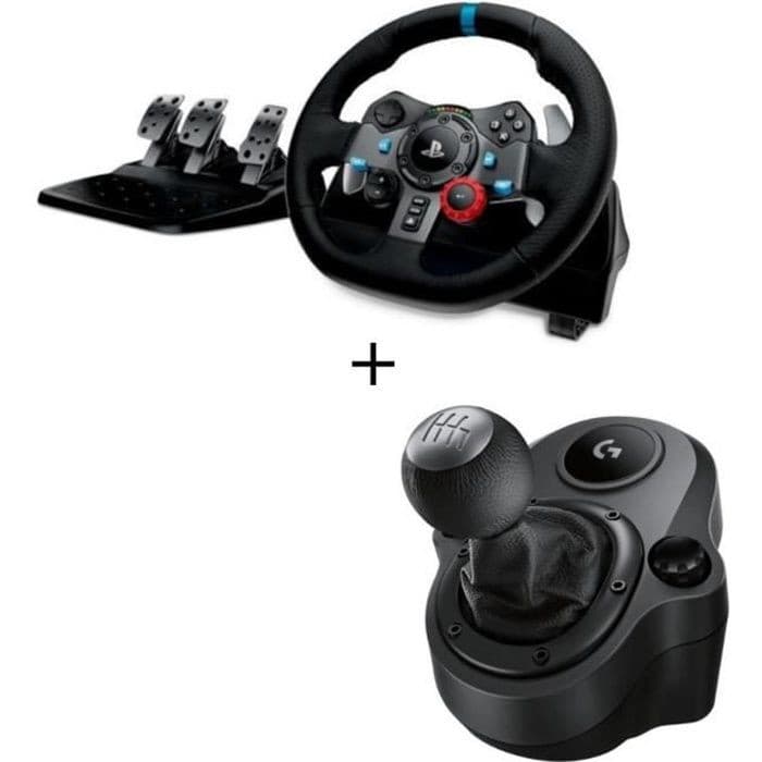 Ensemble de Volant de Course Logitech G29 Driving Force + Levier de Vitesse Shifter pour PS5/PS4 & PC ou G920 pour Xbox / PC