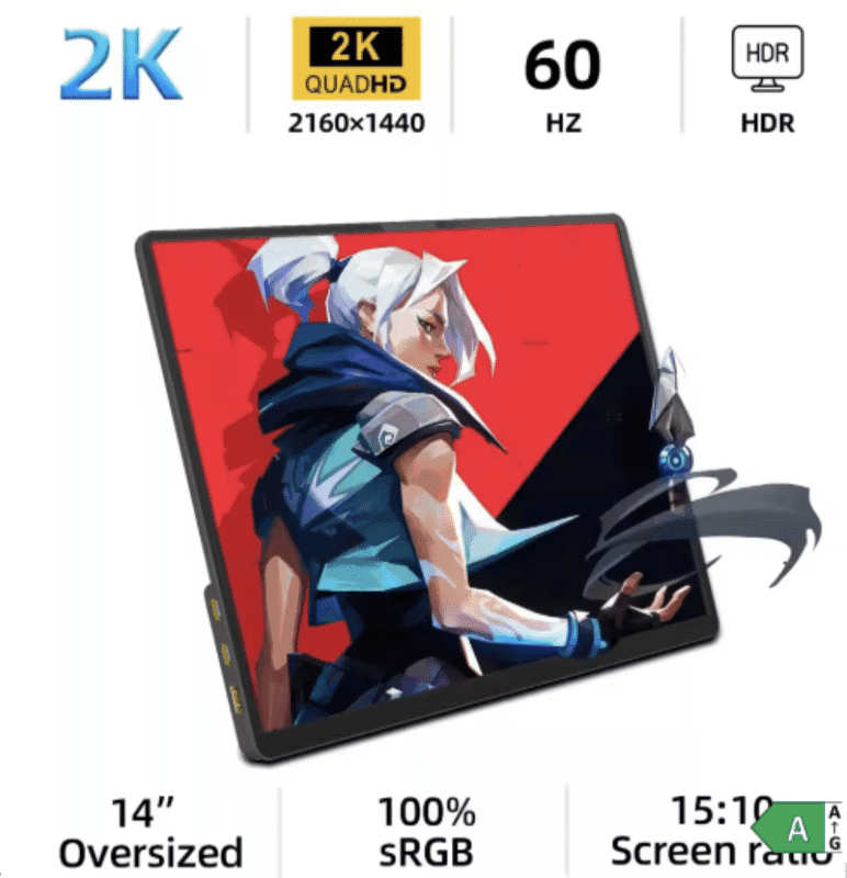 Code promo - Écran Portable 14″ 2K ZSUS – 2160×1440, 60 Hz