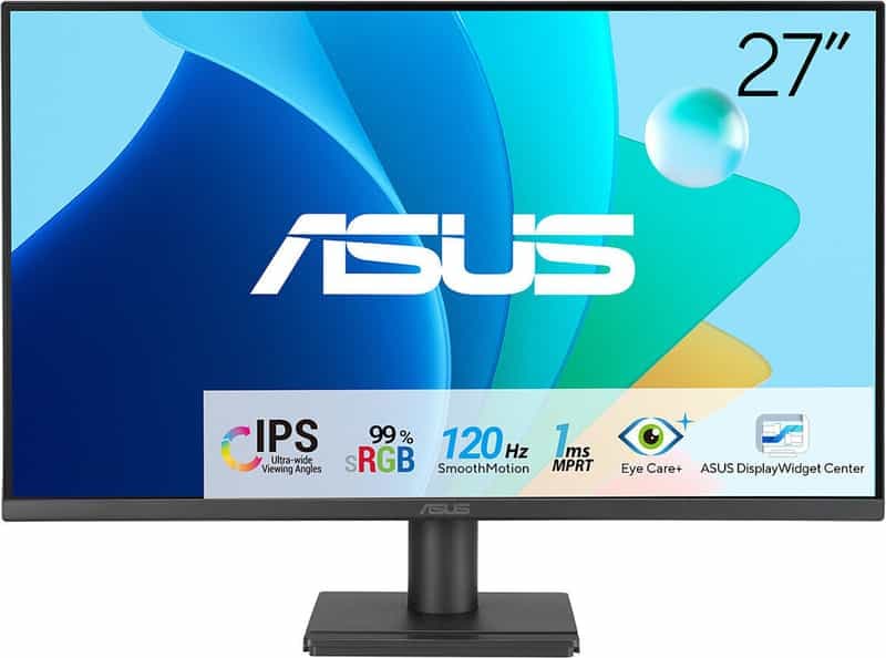 Écran PC Asus VA279HG 27" - FHD, 120Hz, IPS, 99% sRGB, Adaptive-Sync, 1ms MPRT