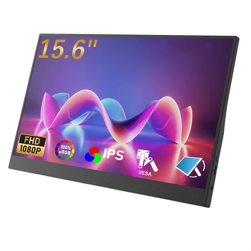 Code promo - Moniteur Portable 15.6" Amoudo - IPS FHD, USB-C, Mini HDMI, Support VESA