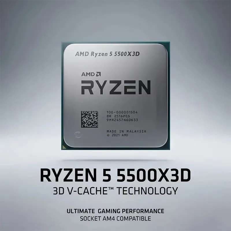 Code promo - Processeur AMD Ryzen 5 5500X3D – Sockert AM4, 6 Cœurs, 12 Threads, 3D V-Cache