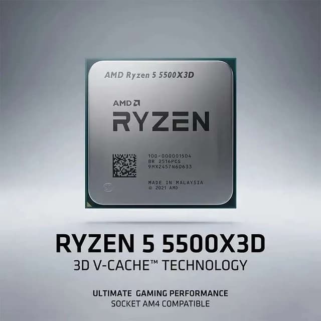 Code promo - Processeur AMD Ryzen 5 5500X3D – Sockert AM4, 6 Cœurs, 12 Threads, 3D V-Cache