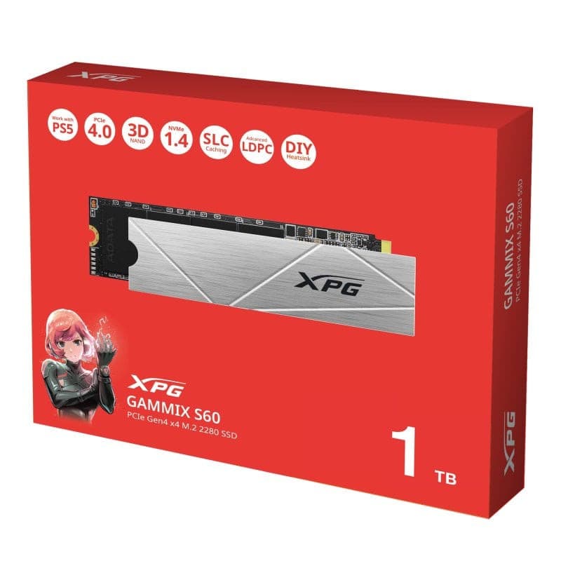 SSD interne M.2 NVMe Adata XPG Gammix S60 Gen4 - 1 To