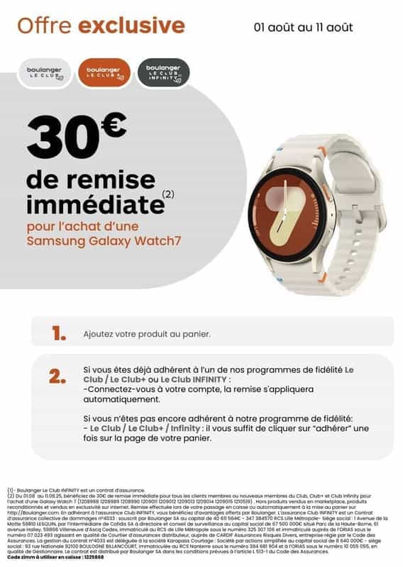 Offre spéciale : Montre connectée Samsung Galaxy Watch 7 44mm en argent