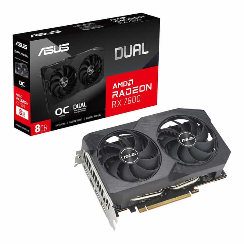 Carte graphique ASUS Radeon RX 7600 OC 8 Go GDDR6 avec jeu offert