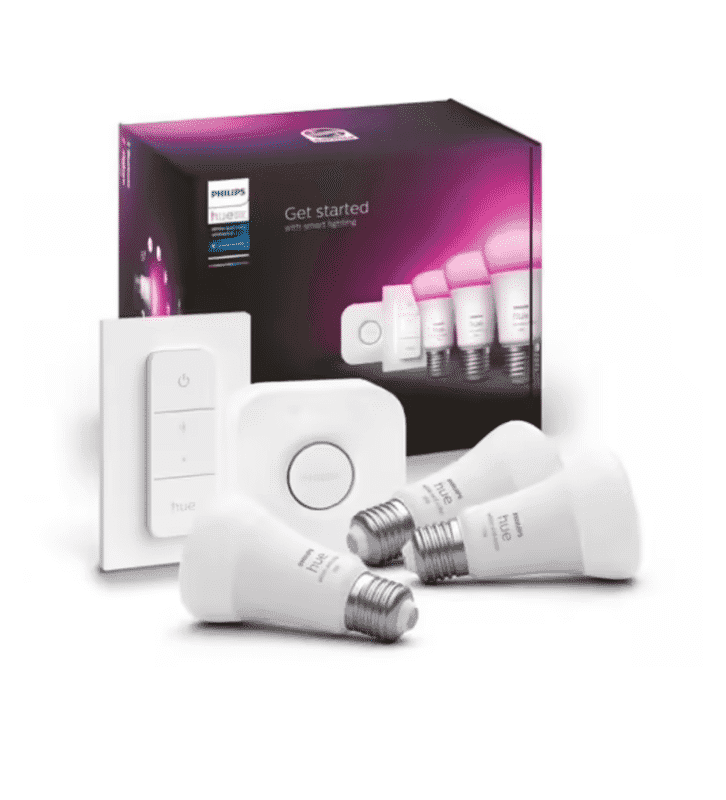 Ensemble de démarrage Philips Hue White & Color Ambiance E27 : 3 ampoules connectées + interrupteur intelligent 🌈