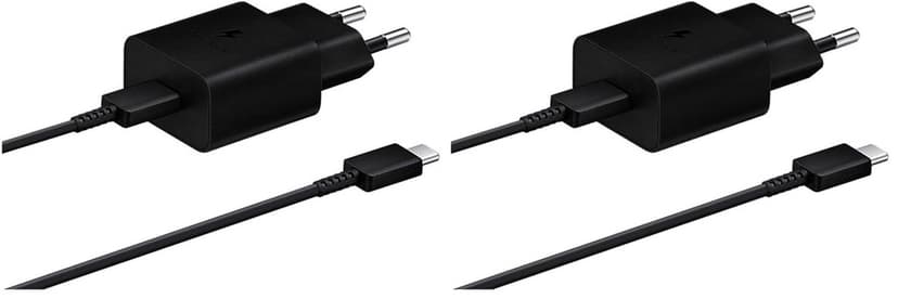 Lot de 2 chargeurs Samsung 15W avec câbles USB-C officiels