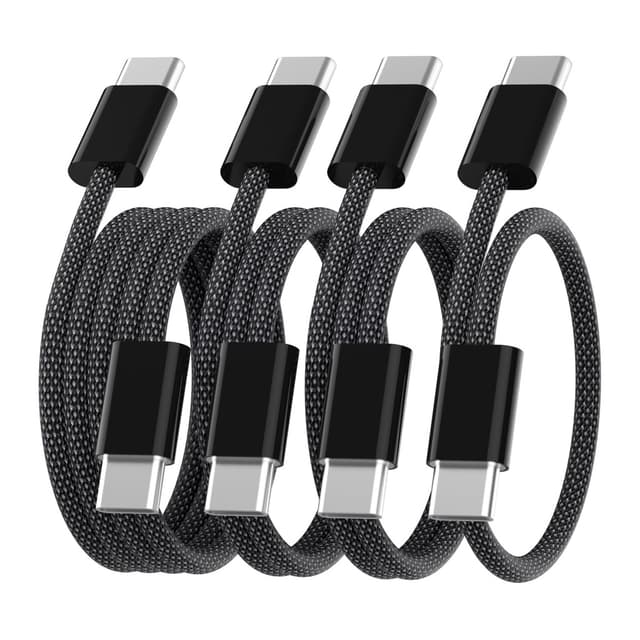 Lot de 4 câbles USB-C vers USB-C Anysea - 60W, nylon tressé, longueurs assorties : 2M + 1M + 1M + 0.5M (Vendeur tiers)