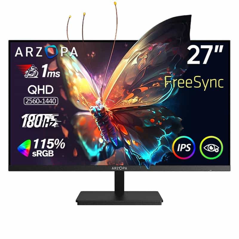Écran PC 27" Arzopa - 2K QHD 180Hz, IPS, 1ms, G-Sync, FreeSync (Vendeur Tiers)