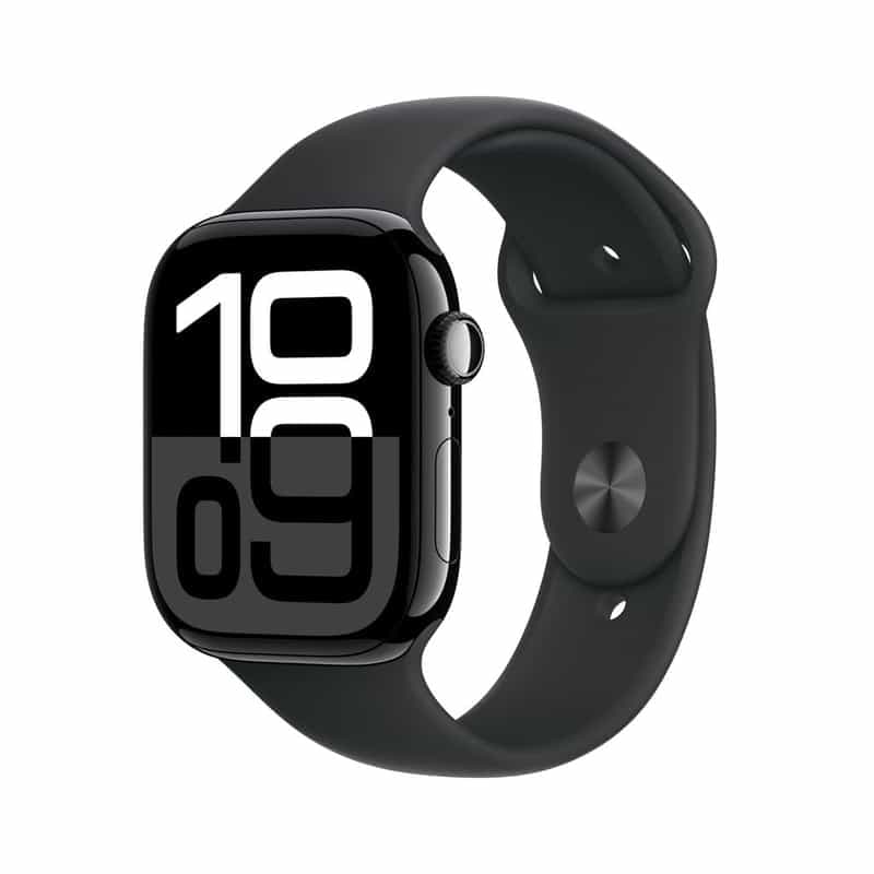 Montre Intelligente Apple Watch Series 10 GPS - Aluminium Noir - Bracelet Sport Loop Noir - M/L