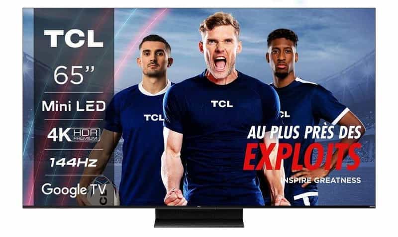 TV TCL 65C802 - 65" 4K UHD, Mini-LED, 144Hz, Dolby Vision IQ, FreeSync, Google TV