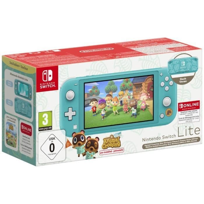 Console Nintendo Switch Lite Hawaï & Animal Crossing: New Horizons Édition Spéciale + Abonnement En Ligne 12 Mois