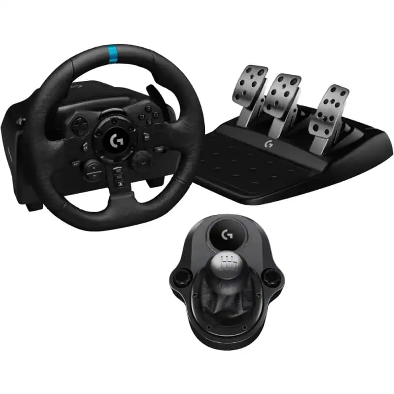 Ensemble Volant et Pédales Logitech G923 avec Levier de Vitesse Driving Force Shifter - Compatible PC, PS5 et PS4